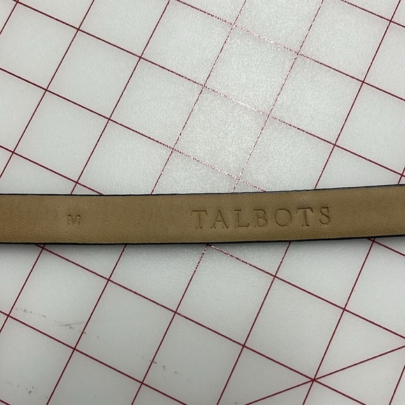 TALBOTS Reptile/Snakeskin Office/Urban B/W Leather Belt Gold Rectangle Buckle M - Picture 4 of 10